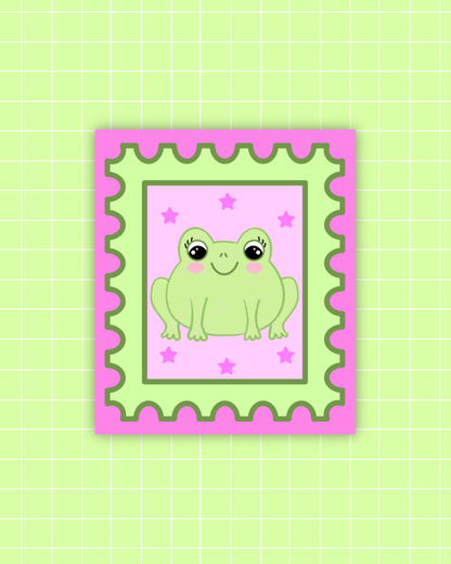 Glitter Frog Stamp Sticker