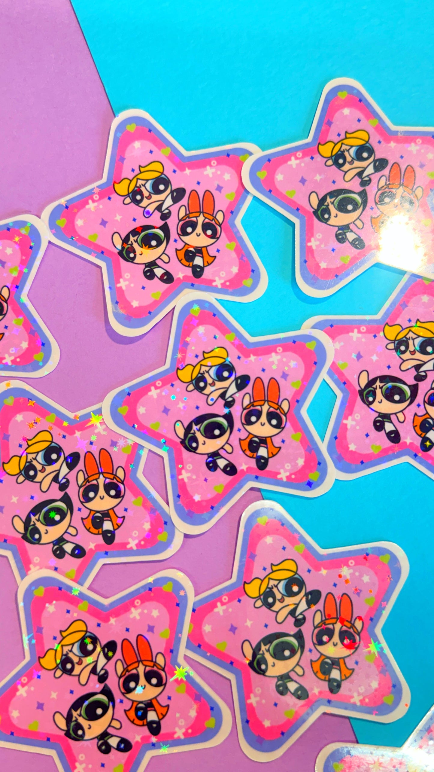 Powerpuff Glitter Star Sticker