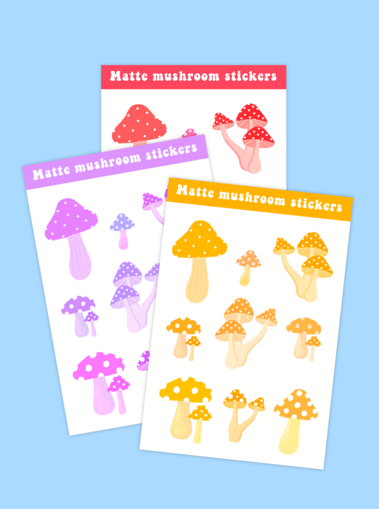 Mushroom Stickers / Various colours