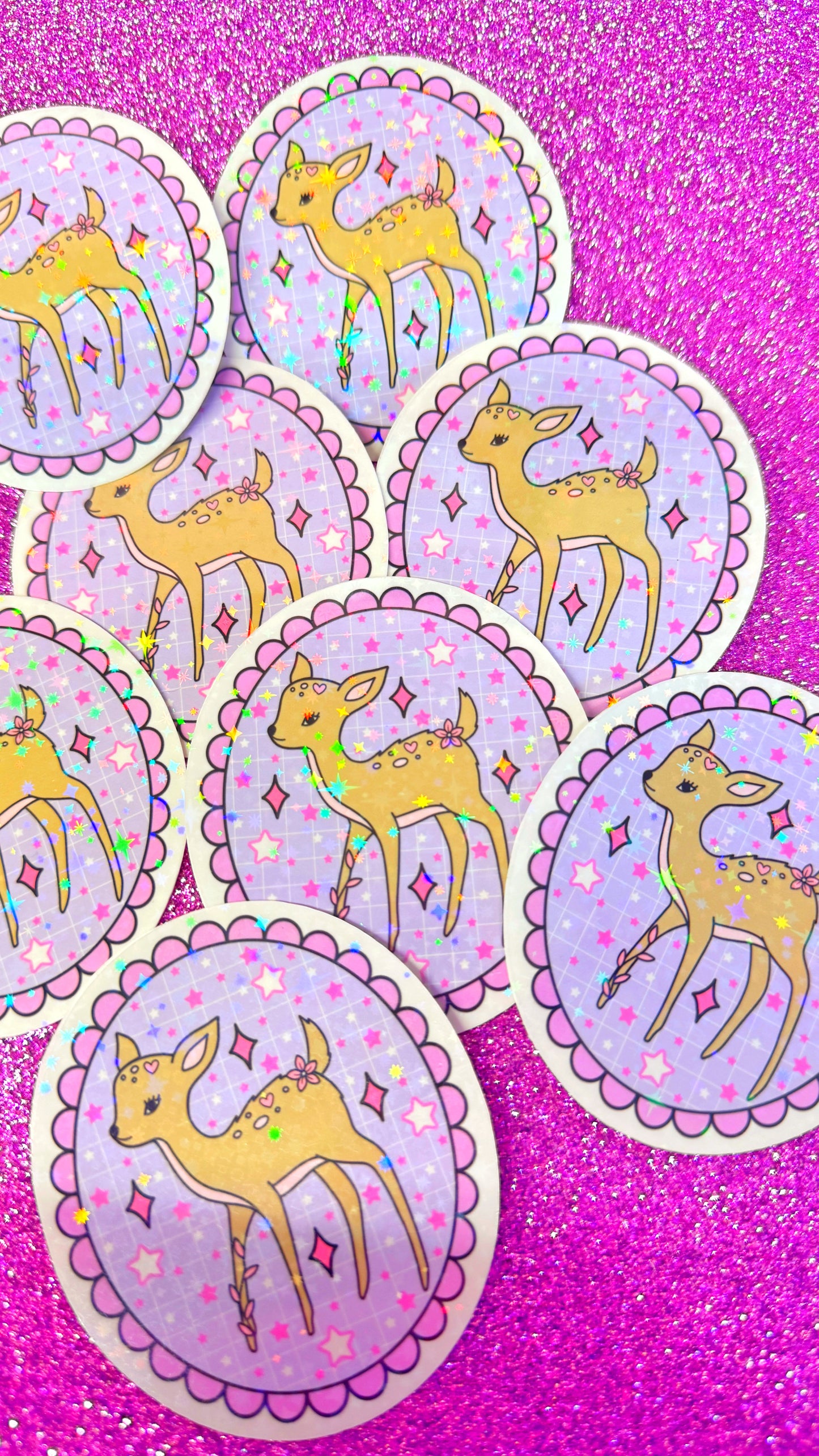 Fawn Glitter Sticker