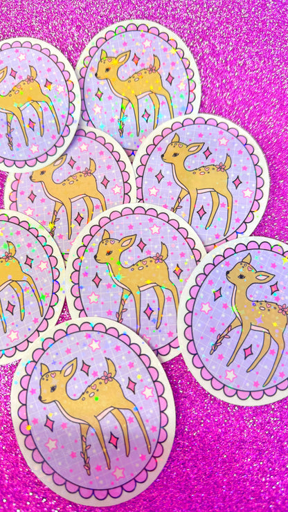Fawn Glitter Sticker