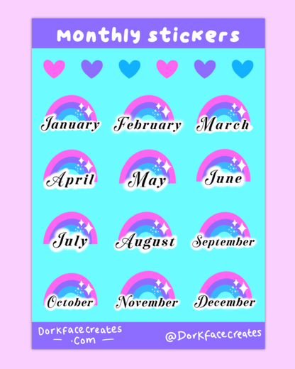 Monthly Journal Stickers