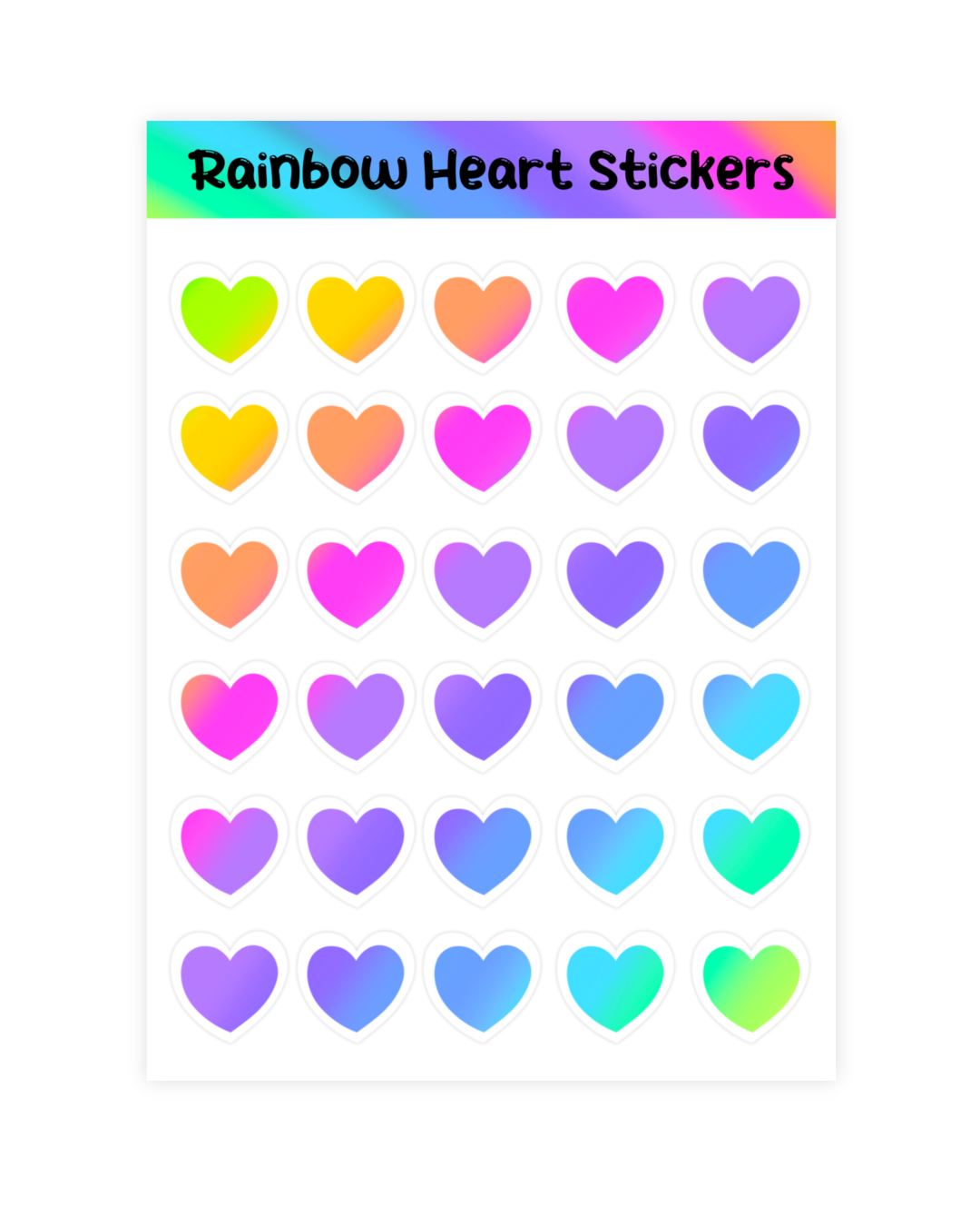 Rainbow Heart Stickers
