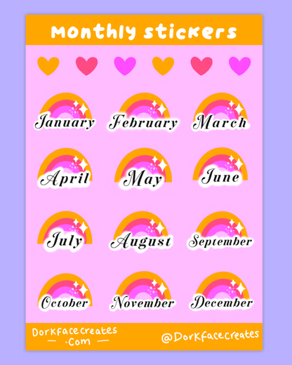 Monthly Journal Stickers
