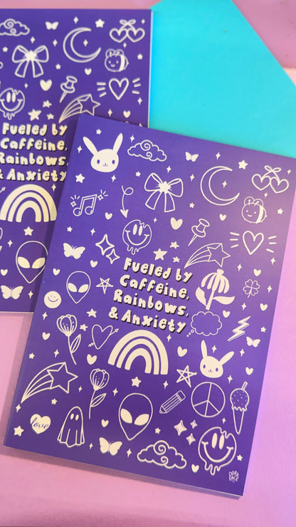 Caffeine, Rainbows, Anxiety Notebooks