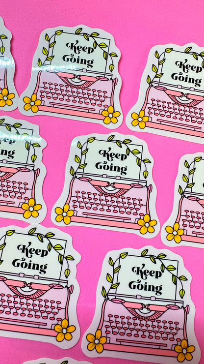 Keep Going Typewriter Sticker