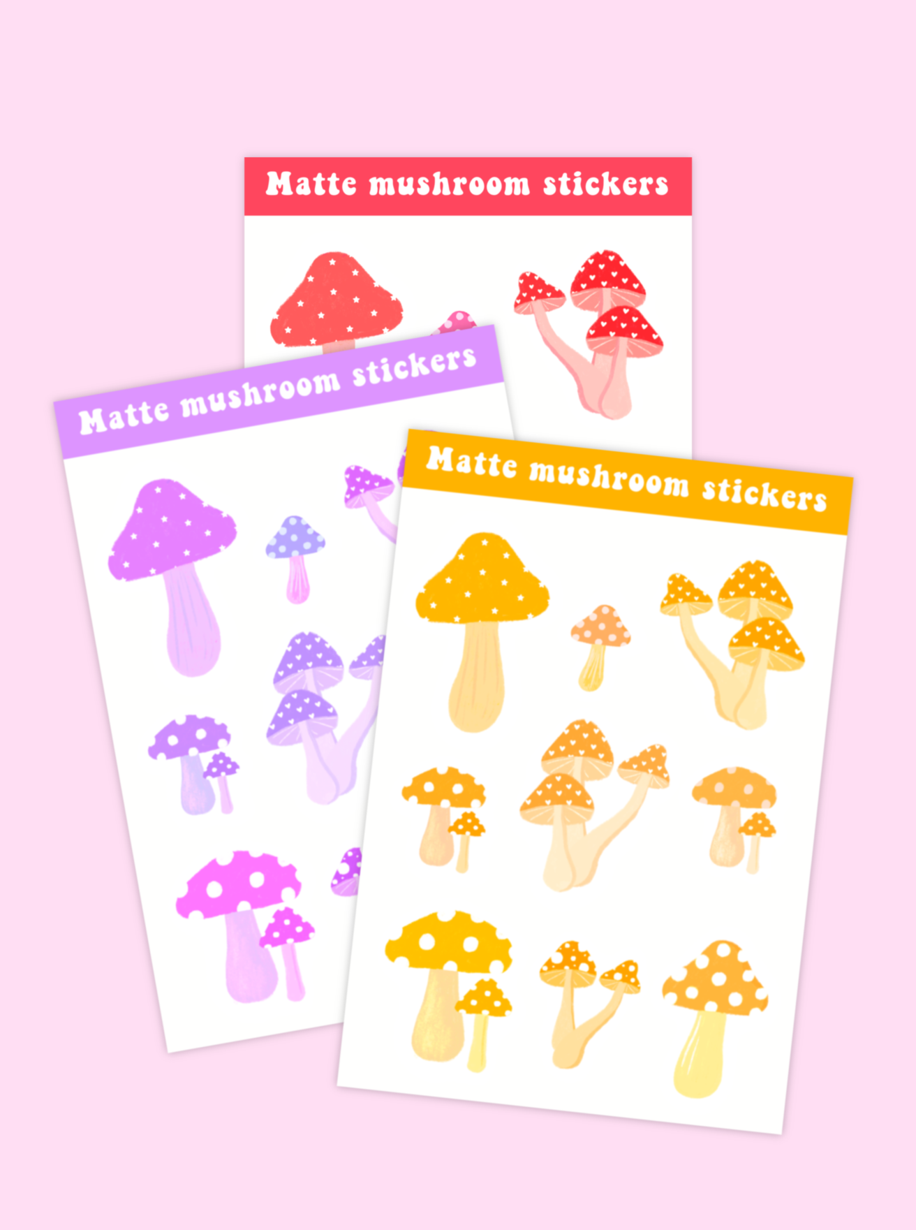 Mushroom Stickers / Various colours