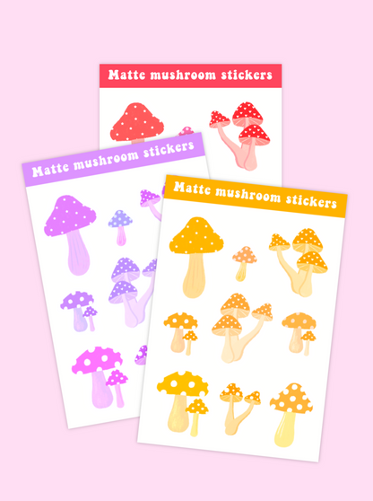 Mushroom Stickers / Various colours