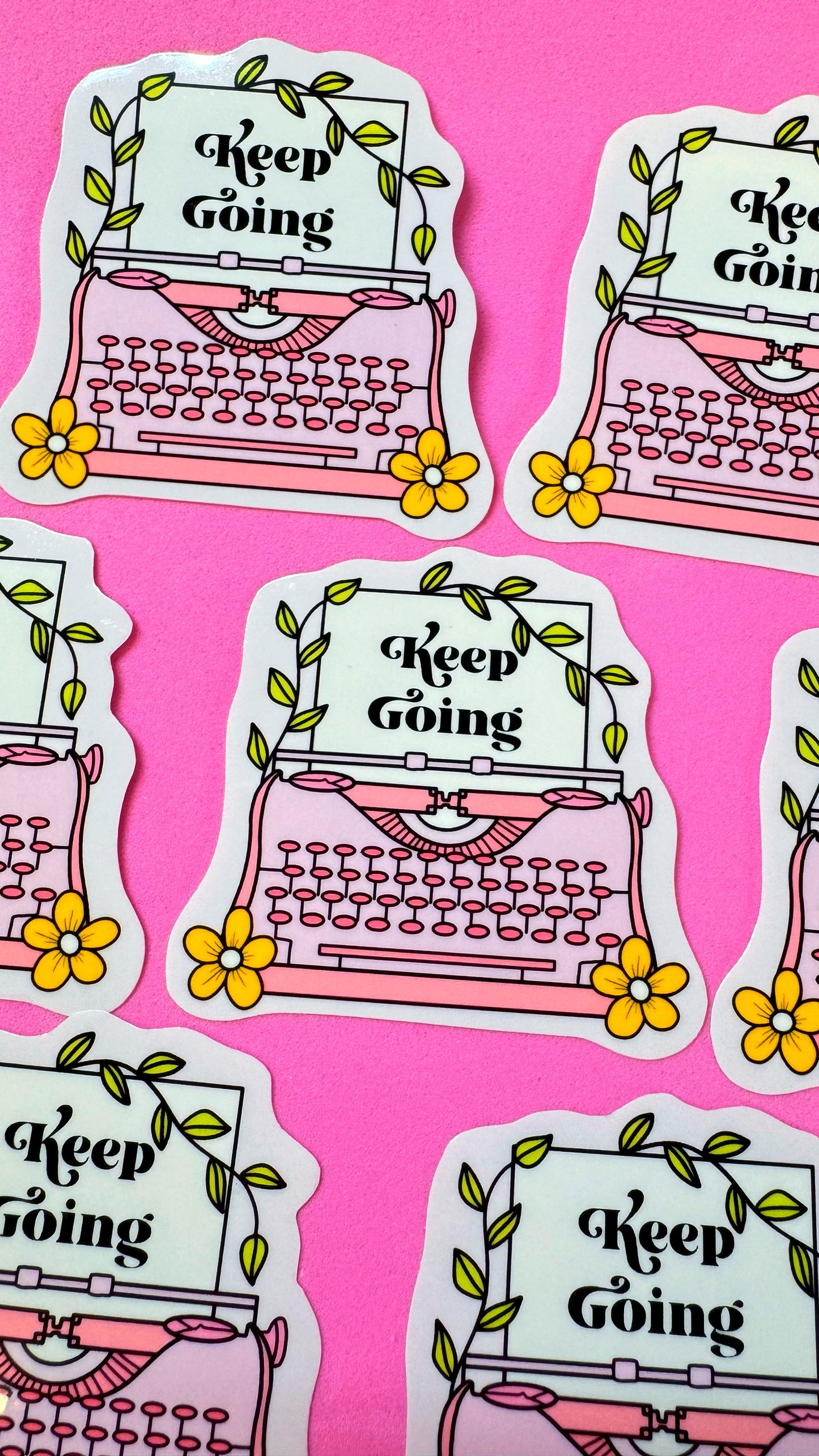 Keep Going Typewriter Sticker