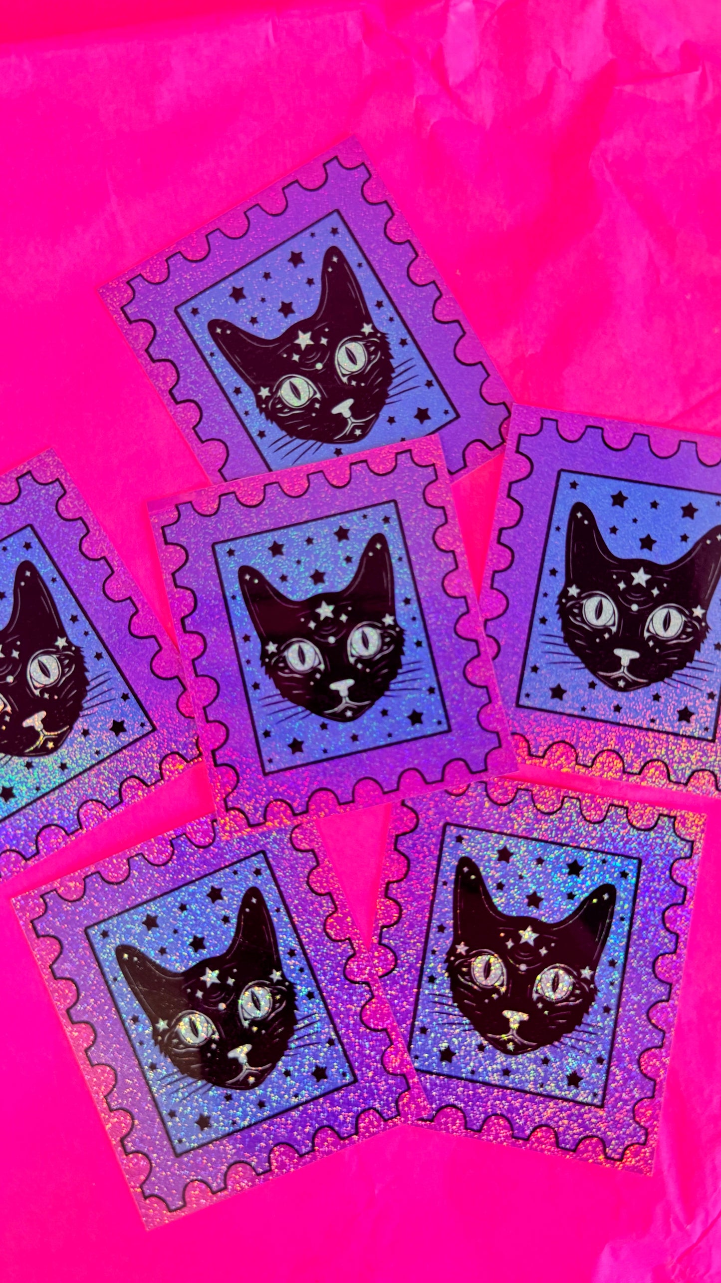 Glitter Cat Stamp