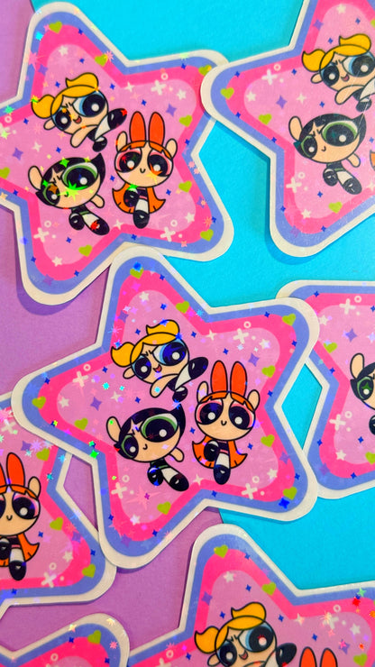 Powerpuff Glitter Star Sticker