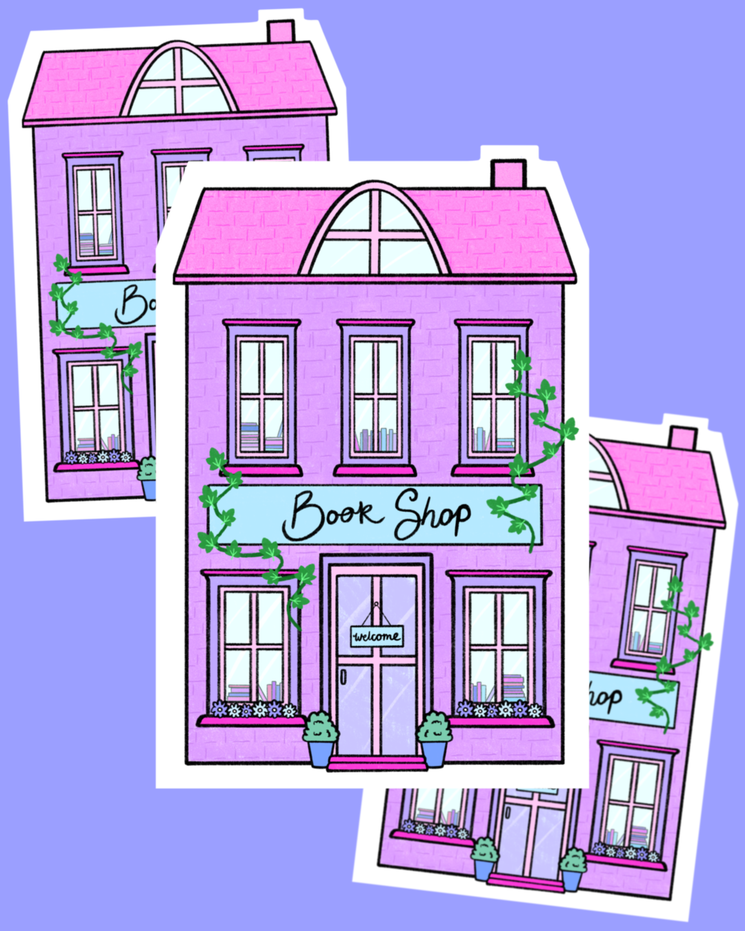 Purple Book Shop Sticker