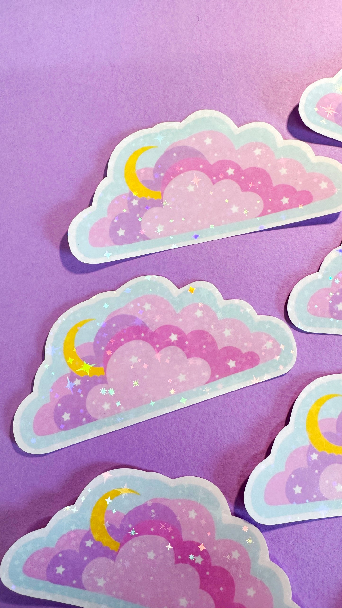 Glitter Cloud Stickers