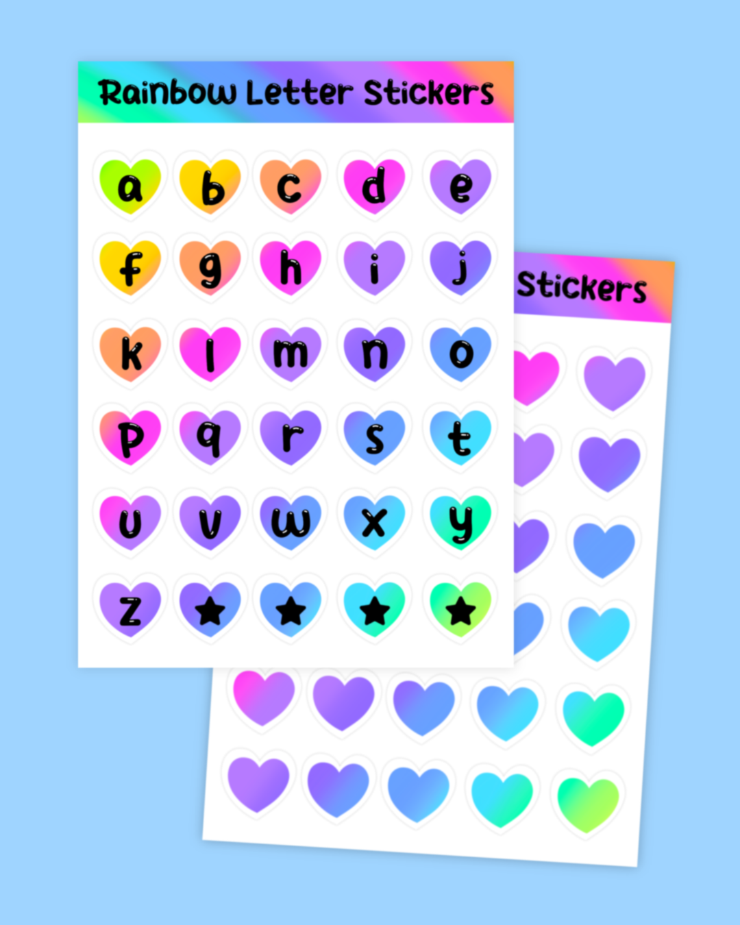 Rainbow Heart Stickers