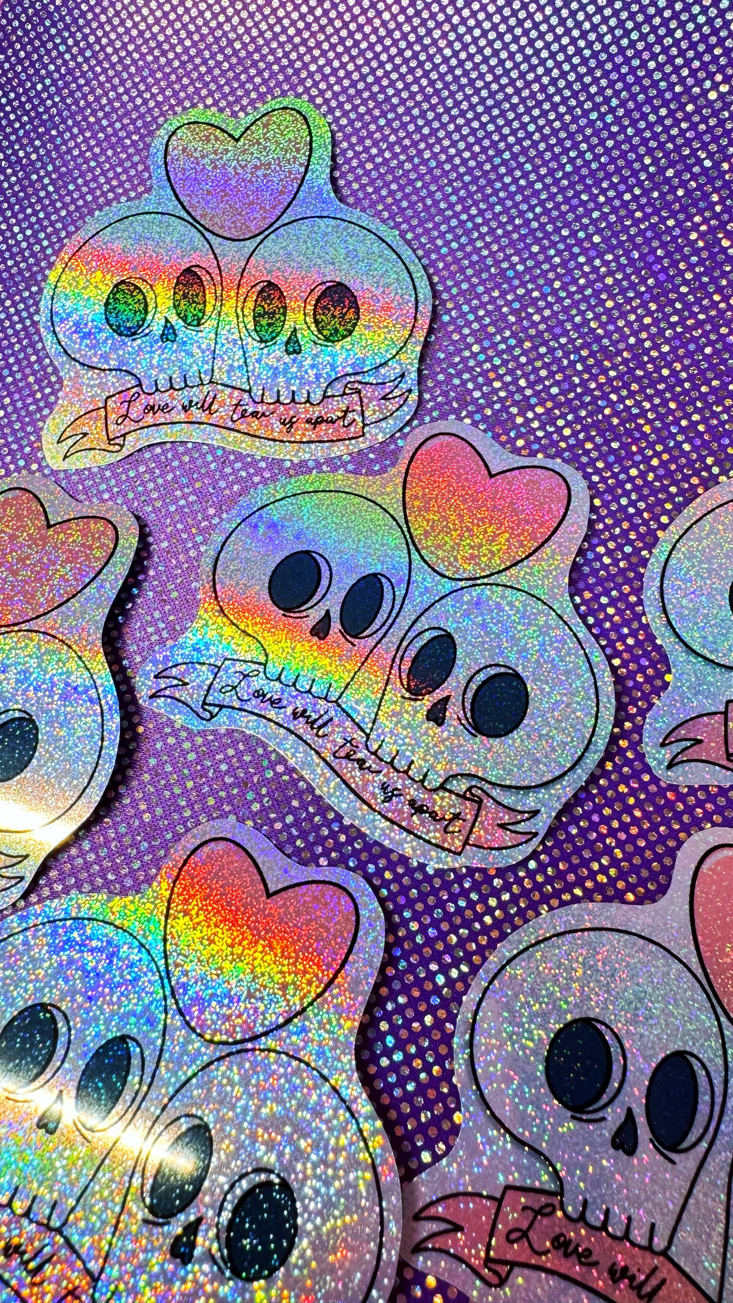 Glitter Holo Skulls Sticker