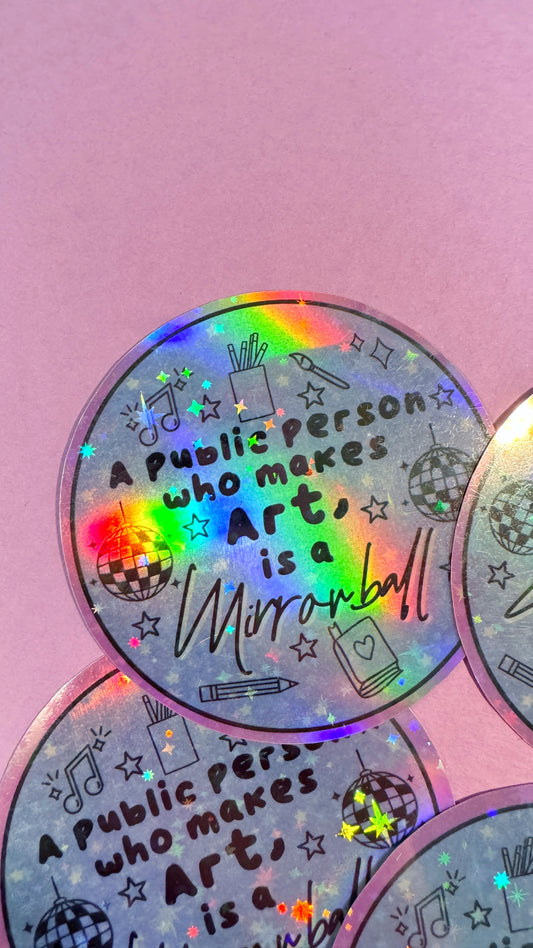 Mirrorball Art Glitter Sticker
