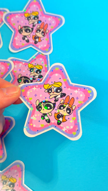 Powerpuff Glitter Star Sticker