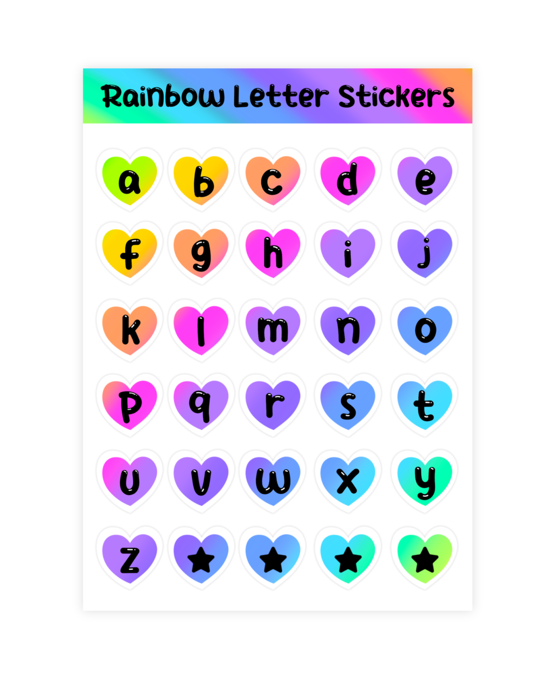 Rainbow Heart Stickers