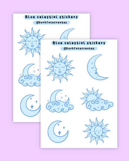 Blue Celestial Stickers