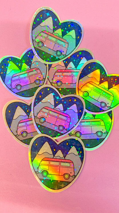 Camper Van Holo Sticker