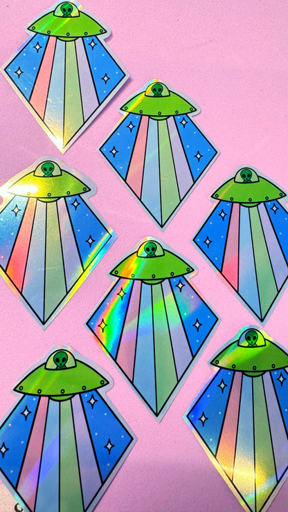 Alien Spaceship Sticker