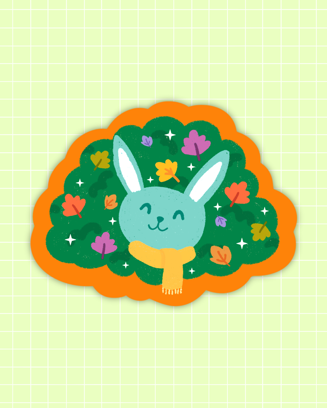 Autumn Bunny Sticker