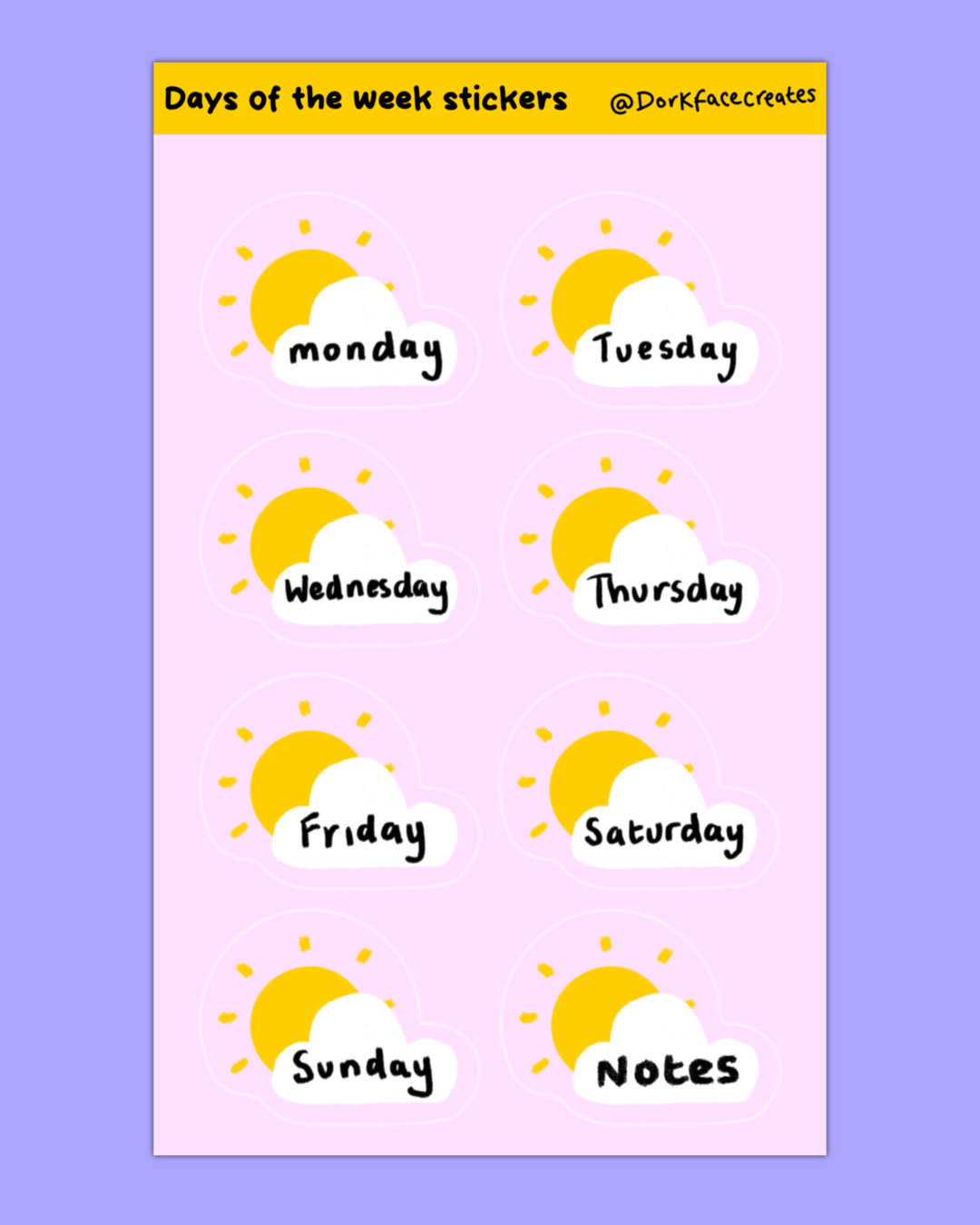 Days Of The Week Stickers
