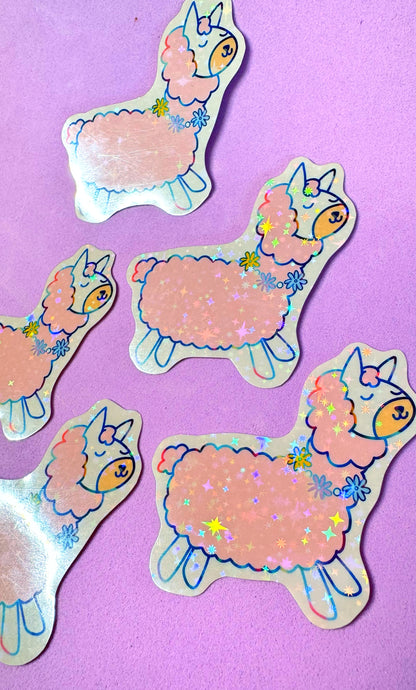 Glitter Llama Sticker