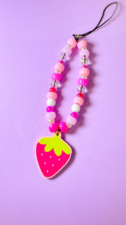 Strawberry Phone charm