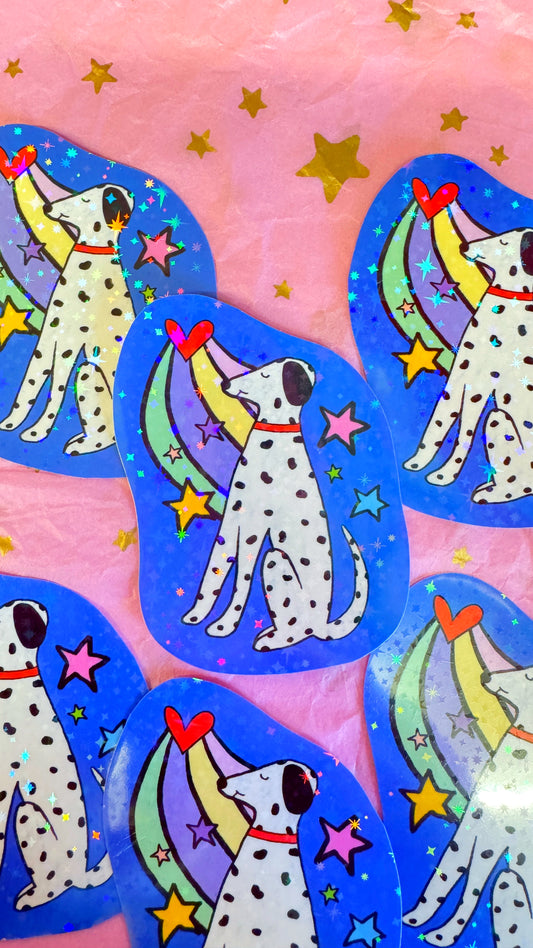 Glitter Dalmatian Sticker