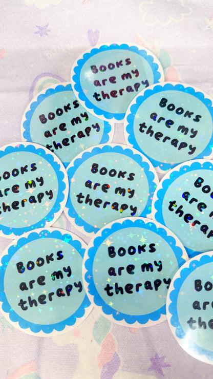 Book Therapy Glitter Sticker