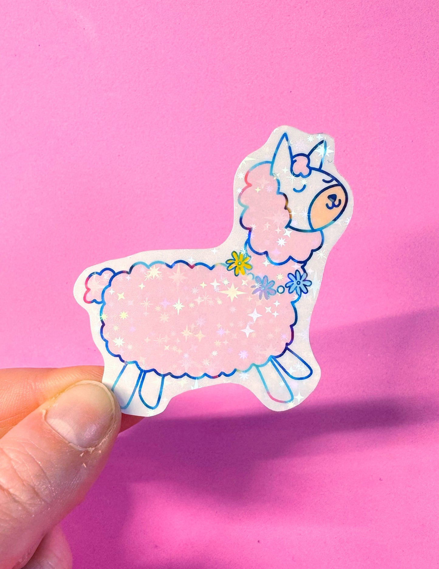 Glitter Llama Sticker