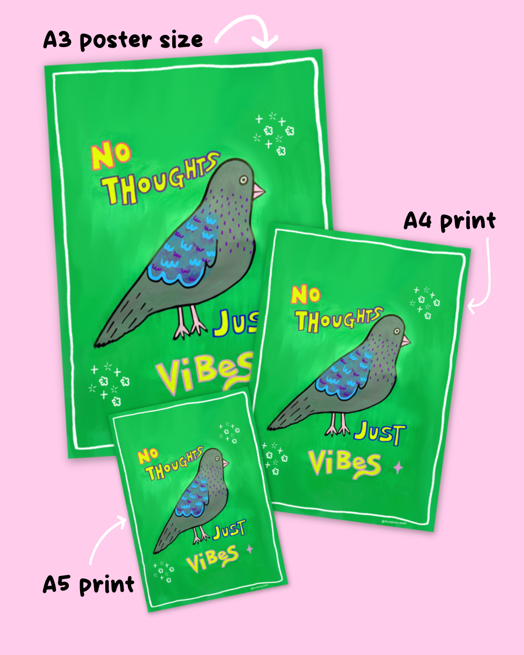 No Thoughts Pigeon Print