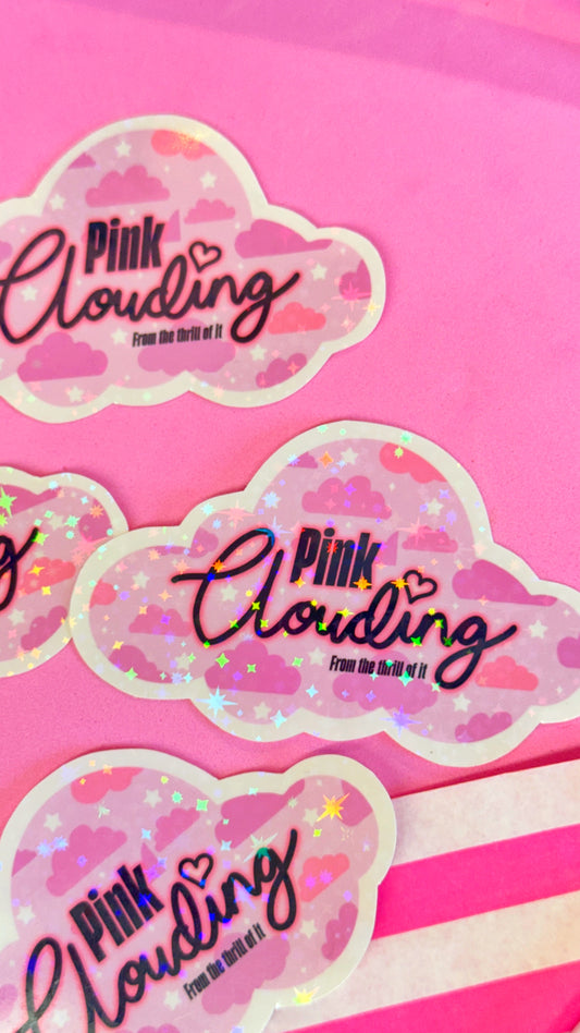 Pink Clouding Glitter Sticker