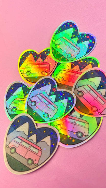 Camper Van Holo Sticker
