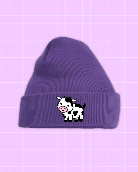 Cosy Cow Beanie Embroidered PREORDER