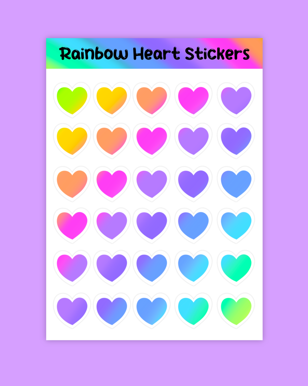 Rainbow Heart Stickers