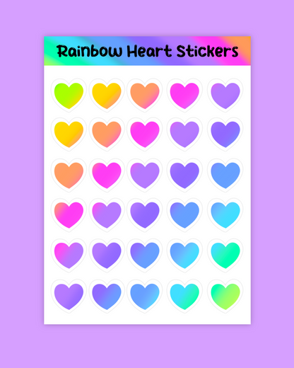 Rainbow Heart Stickers