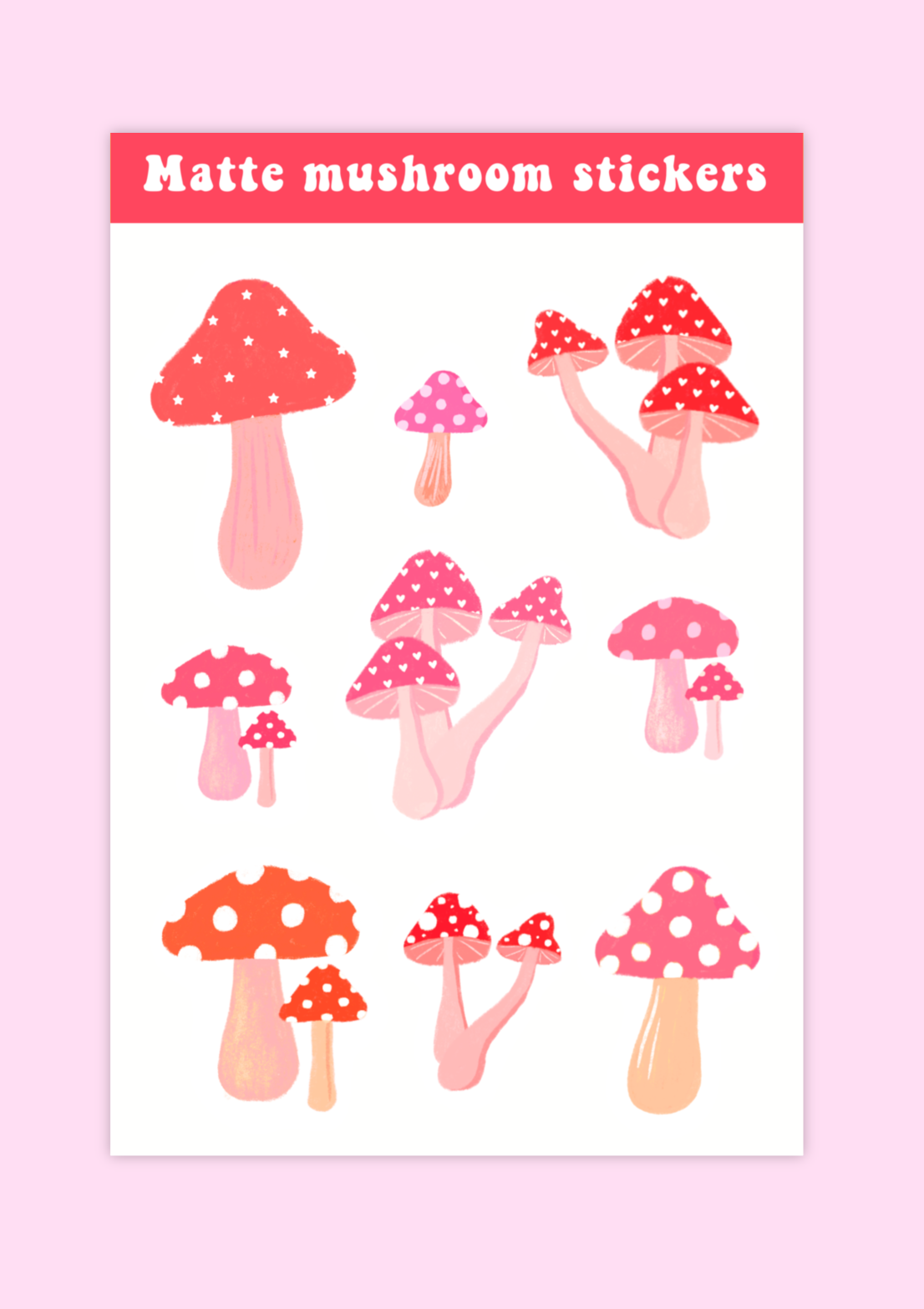 Mushroom Stickers / Various colours