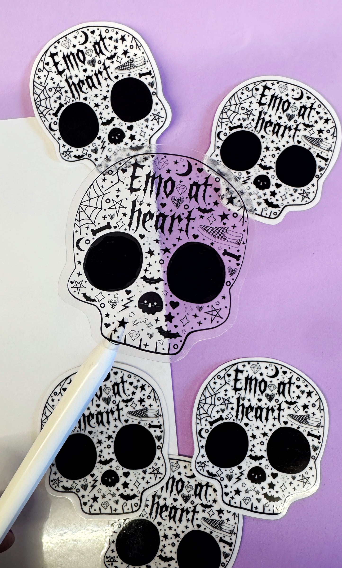 Transparent Emo At Heart Sticker
