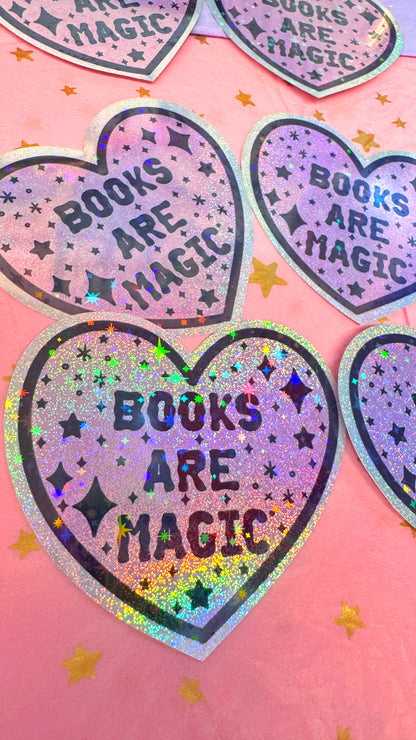 Books Are Magic Holo Sticker