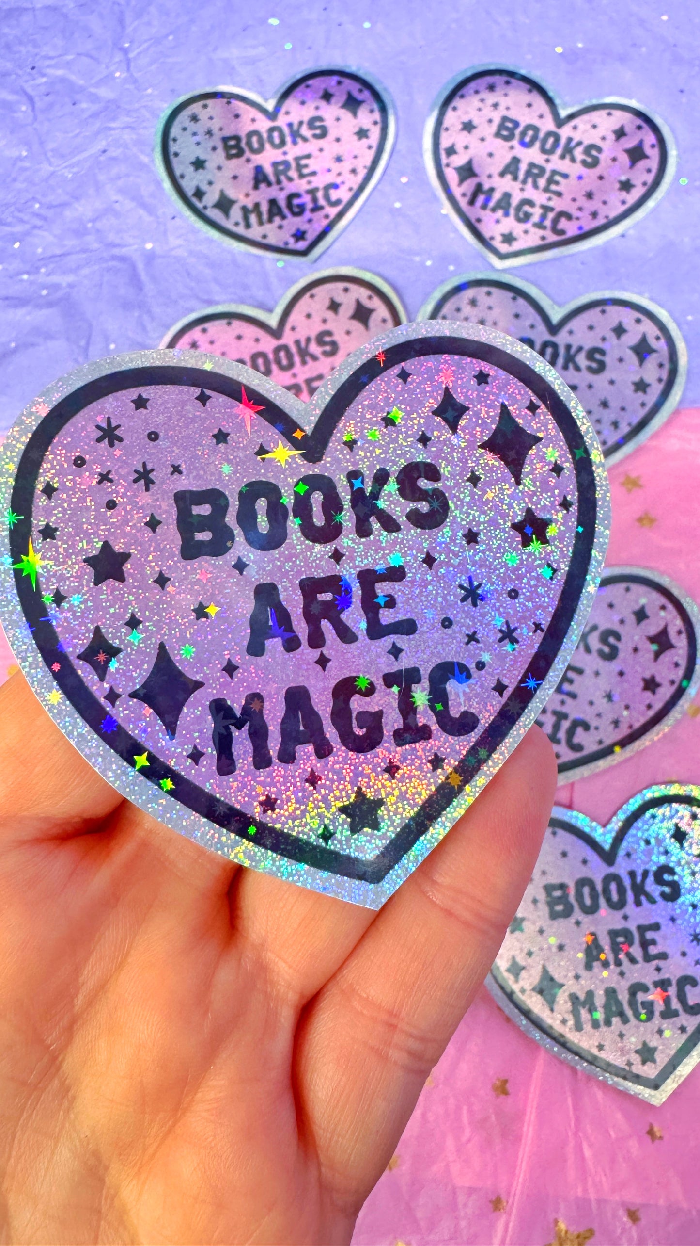 Books Are Magic Holo Sticker
