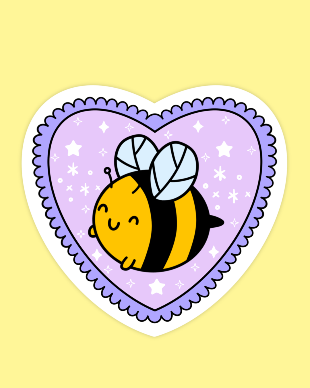 Bee Heart Glitter Sticker