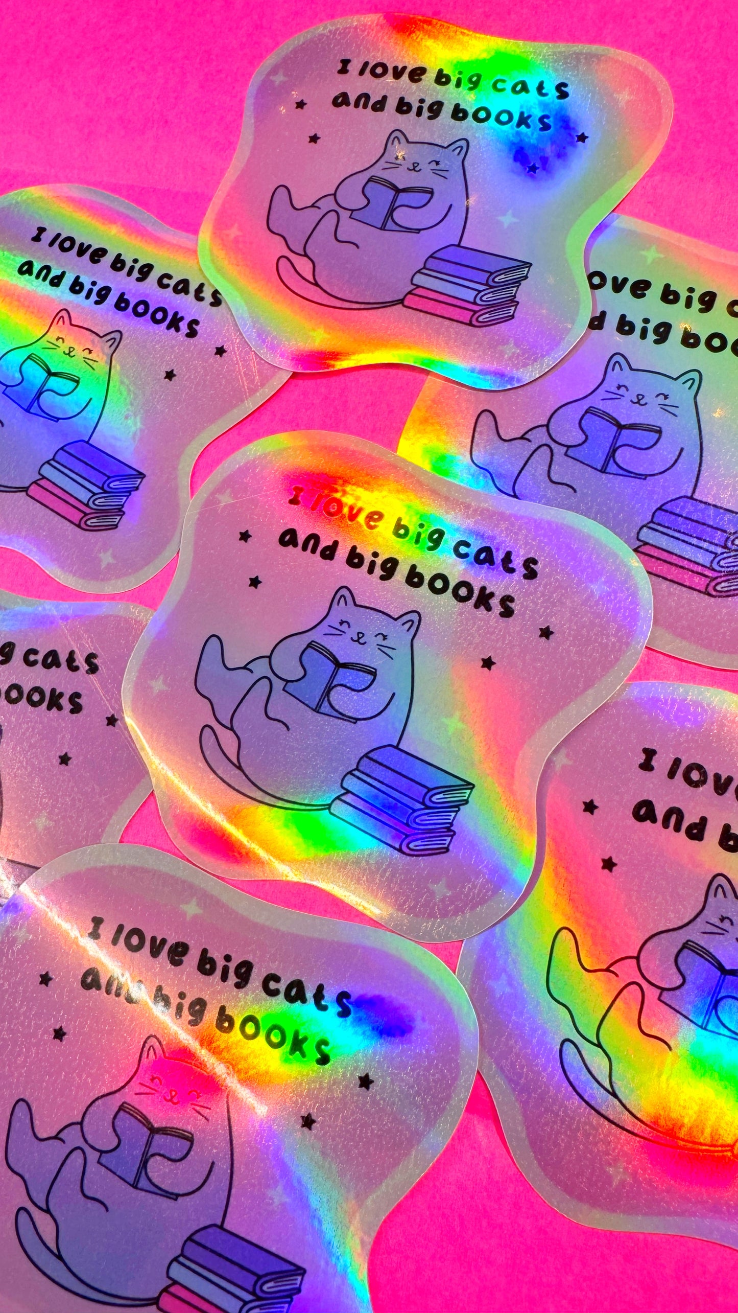 Big Cats & Books Holo Sticker