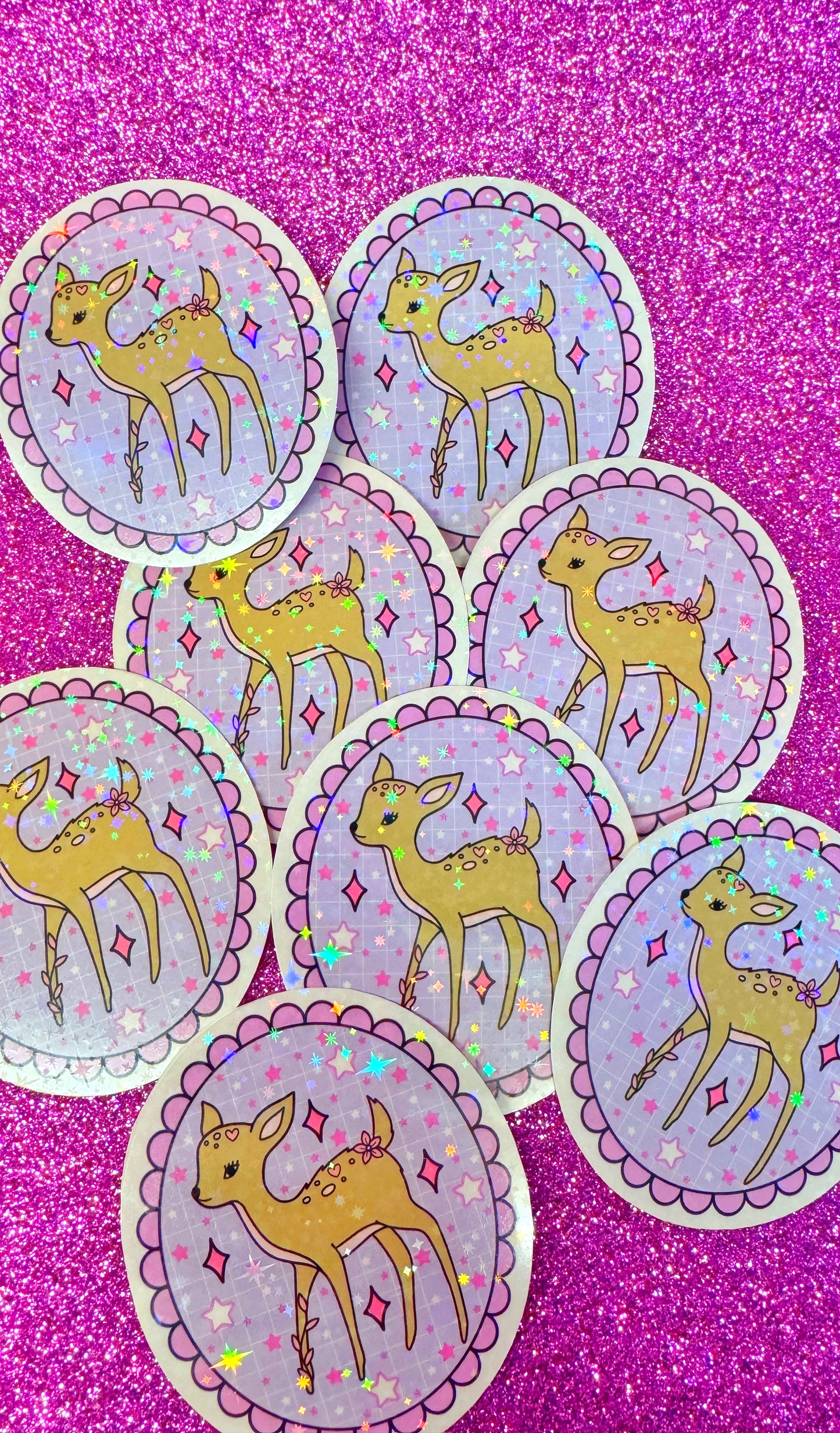 Fawn Glitter Sticker