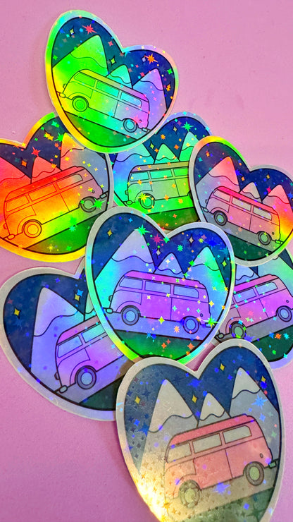 Camper Van Holo Sticker