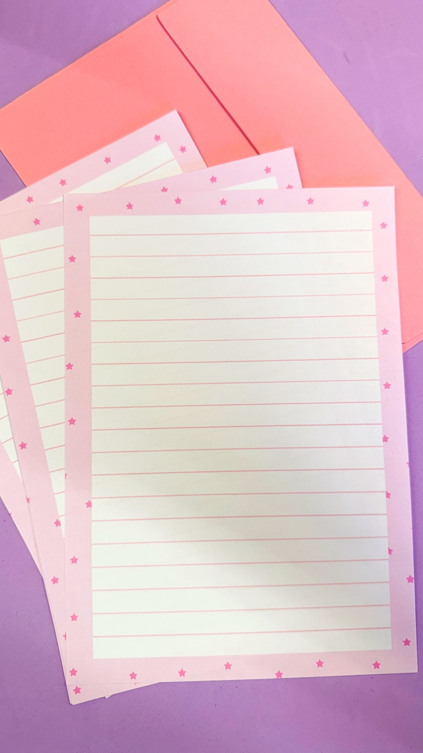 Pink Stars Writing Paper Set