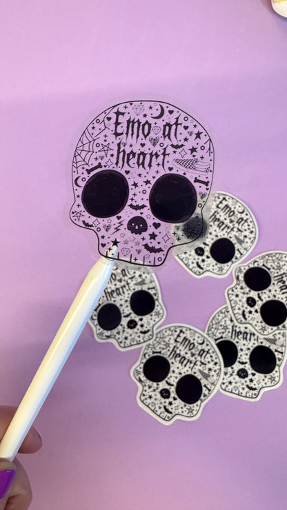 Transparent Emo At Heart Sticker