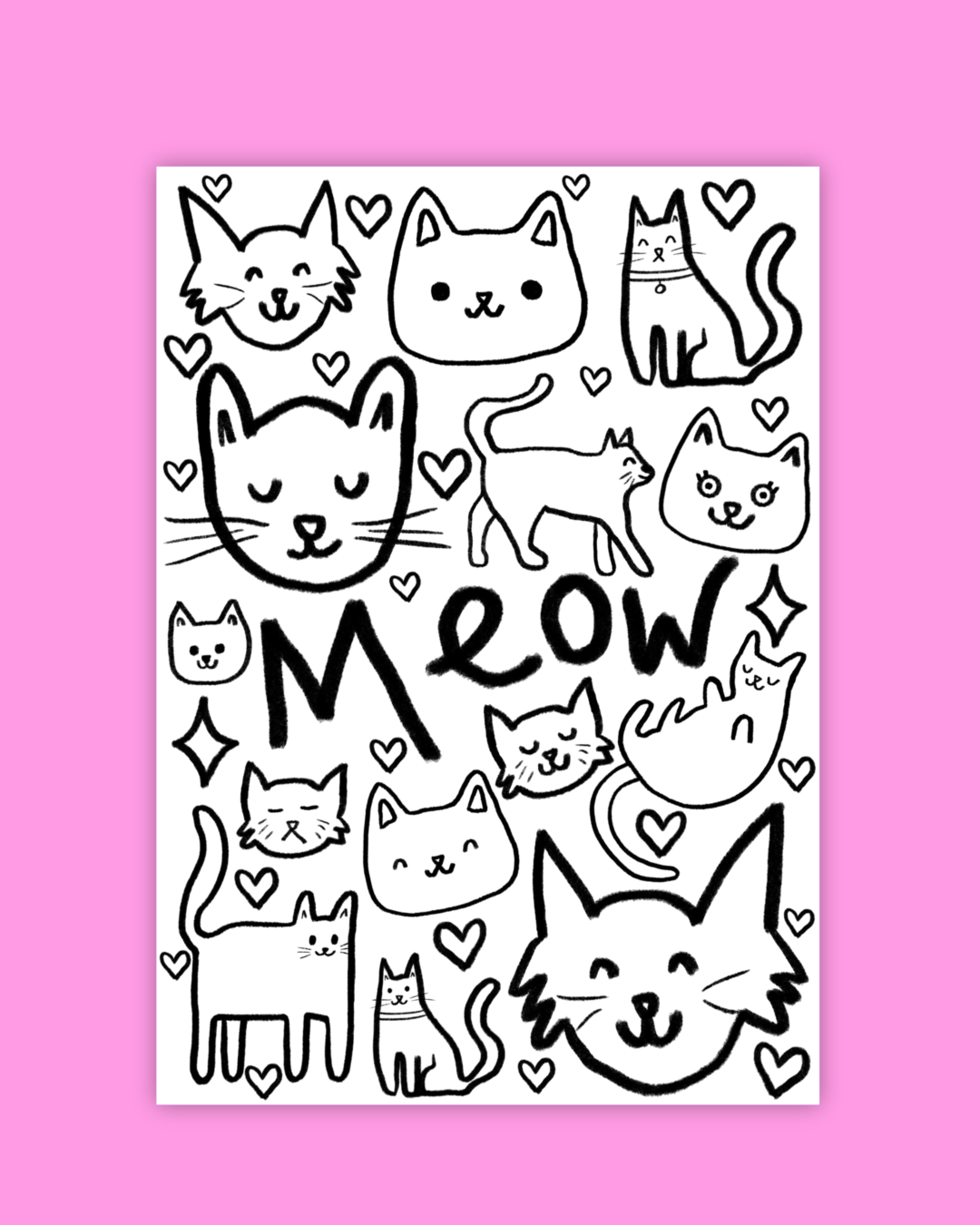 Meow Print - Various Colours