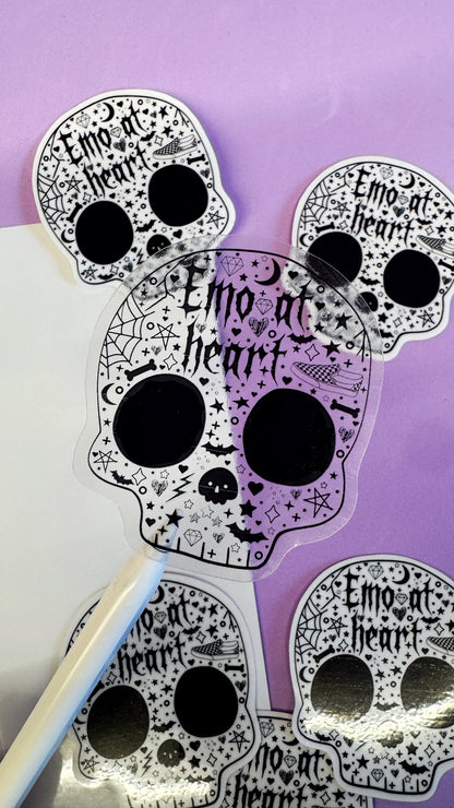 Transparent Emo At Heart Sticker